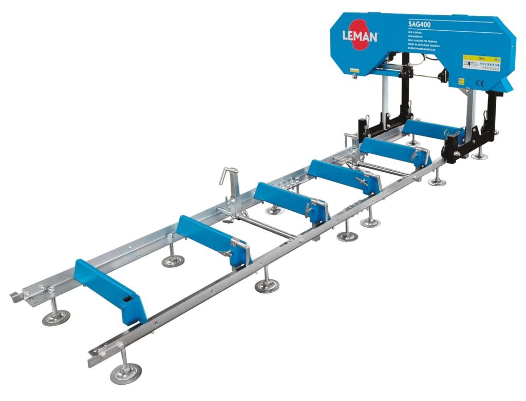LEMAN – SAG400 – Scierie Mobile électrique compacte 230V – Diamètre de bûche 400 mm – Puissance 2200 W