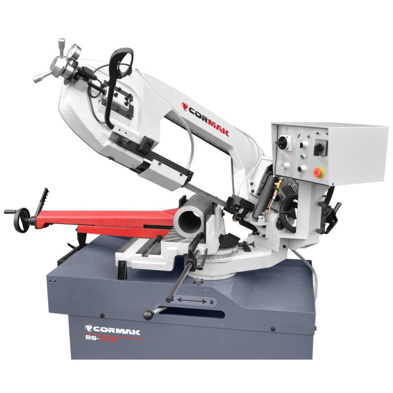 Scie-a-ruban-BS370-Cormak-OutilBox Scie à ruban à métaux Cormak BS370 – 400v – Image 1